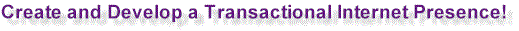 Create and Develop Transactional Internet Presence