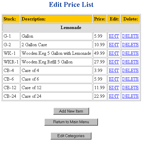EZ-Order Configuration Form